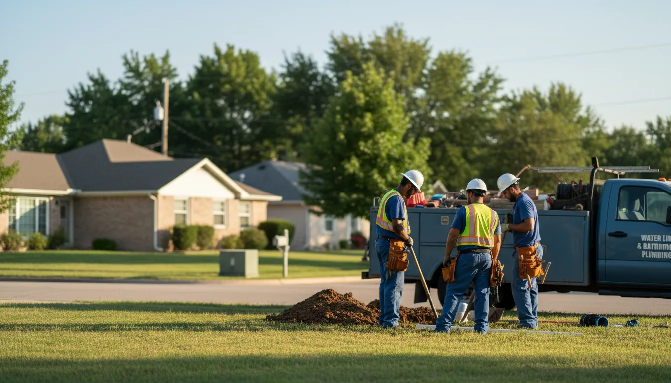 Residential water line and bathroom plumbing service in Danville, WA